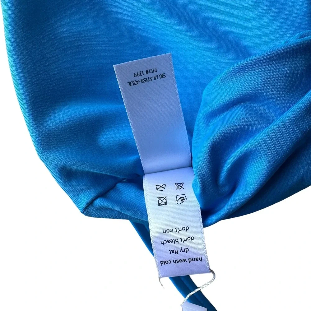 andie swim the newport bikini top bright blue, women size large